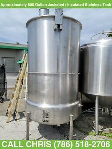 Approximately 800 Gallon Jacketed / Insulated Stainless Tank