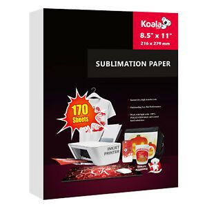 170 Sheets Koala Sublimation Paper 8.5x11 for Inkjet Heat Transfer Cotton Poly