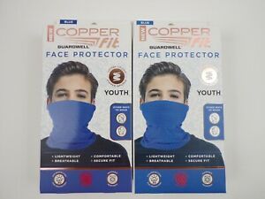 Copperfit Face Protector Mask Youth 8+ Blue New Lot Of Two Lightweight UPF 30