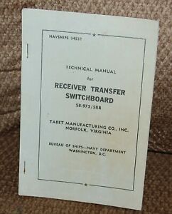 Technical Manual for Receiver Transfer Switchboard-SB-973/SRR