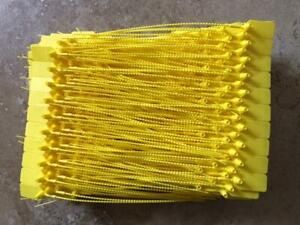 100-FIRE EXTINGUISHER TAMPER &#034;FLAG&#034; SEALS YELLOW
