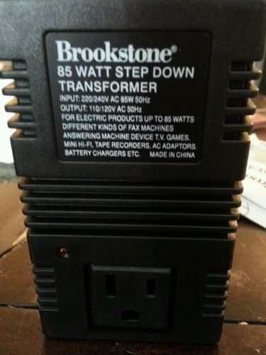 Brookstone 85 Watt Step Down Transformer for Travel 220/240 to 110/120