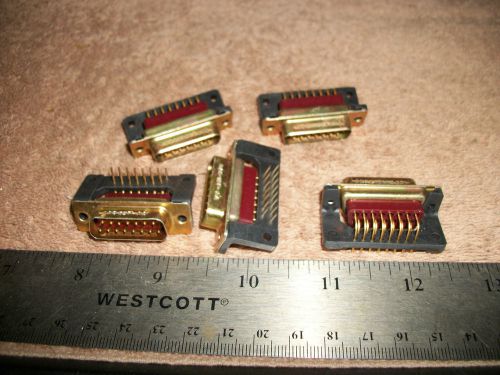 Lot of 15 pin &#034;d&#034; male pc board mount connectors cannon! a for sale