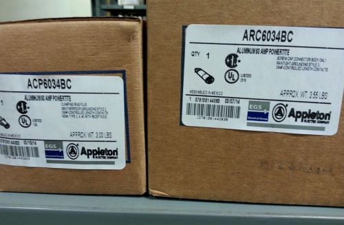 New appleton acp6034bc 60 amp plug and arc6034bc 60 amp connector for sale