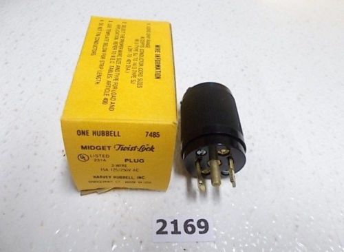 Hubbell 7485 15a 125/250v midget twist lock plug for sale