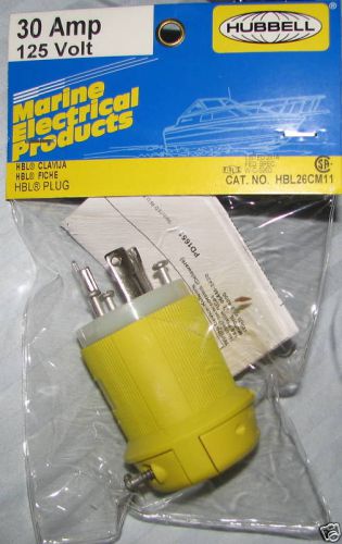 Hubbell hbl26cm11 30a male plug 125volt yellow lock for generator for sale