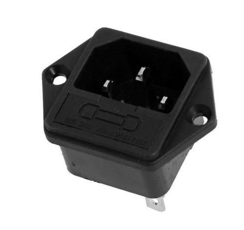 Iec 320 c14 male plug power inlet panel socket black ac 250v 10a for sale
