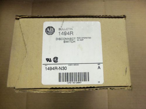 New AB Allen Bradley 1494R-N30 Rod Operated Disconnect Switch 30 Amp