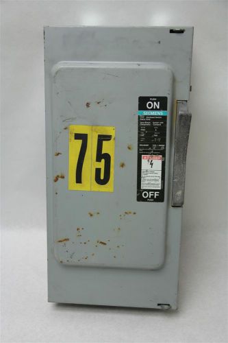 Siemens i-t-e heavy duty fusible safety switch f353 with 100a and 600vac for sale