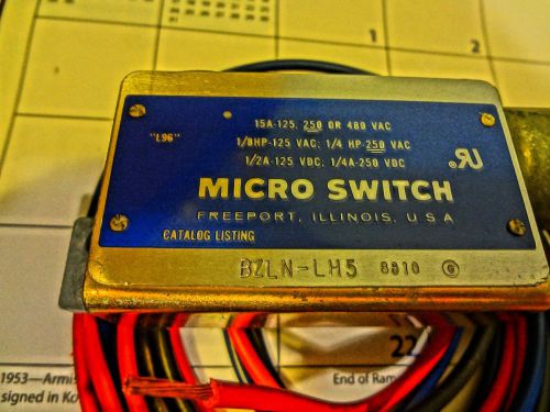Honeywell bzln-lh5 micro switch 15 amp 125 250 480 vac actuator new bzlnlh5 nib for sale