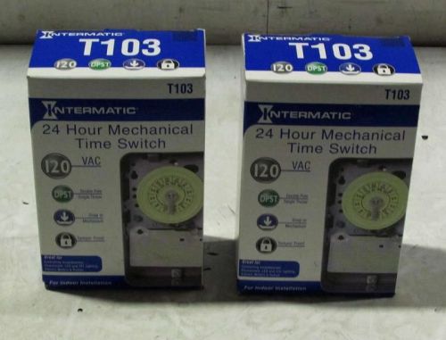 Lot of 2 intermatic 24 hour mechanical time switch t103 for sale