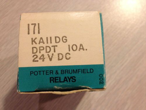 Potter &amp; Brumfield Relay  KA11DG-24VDC DPDT 10Amp Contacts 24V DC Coil NEW