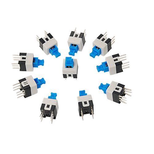 11 Pieces Latching Switch 8mm by 6mm 6 Pin 2.54mm pitch Self-Locking push button