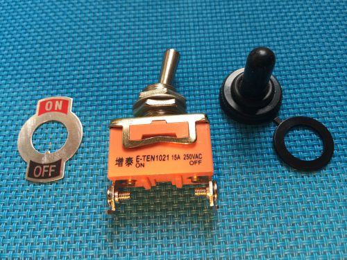 TOGGLE SWITCH WATERPROOF CAP 12mm OFF / ON AC / DC 15A @ 250V MOTOR  / MACHINERY