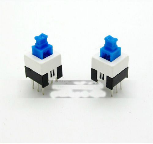 10pcs 7x7mm 6-pin micro latching self-locking vertical push button switch for sale