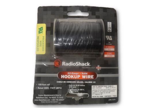 Radioshack 100-ft 22 gauge awm stranded black hook-up wire 278-1215 for sale