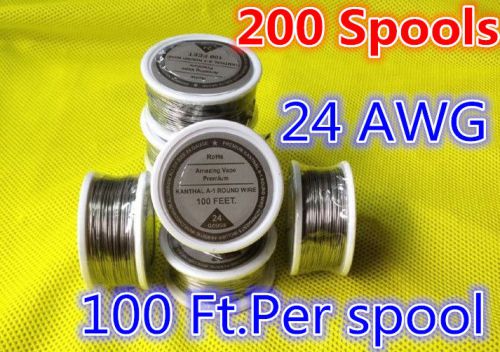 200Spools x100 feet Kanthal wire 24, A1 Round 24 Ga AWG,(0.51mm) Resistance  !