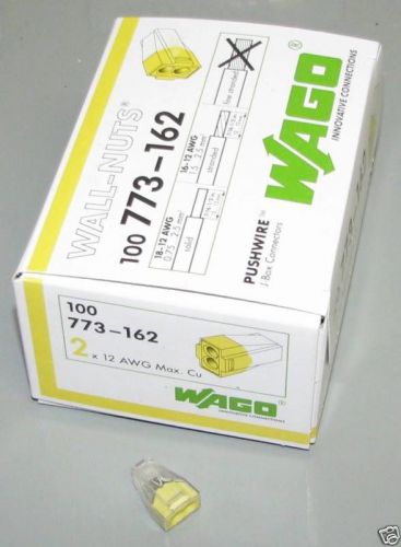 100 2-pole wago pushwire™ connector 773-162 wall-nuts™ for sale