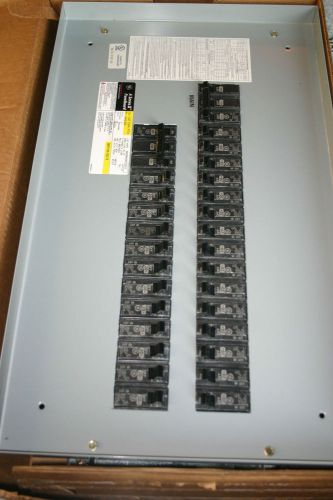 Ge 208y/120v 100a main 3-pole 4 wire 30 circuit copper bus panelboard w/breakers for sale