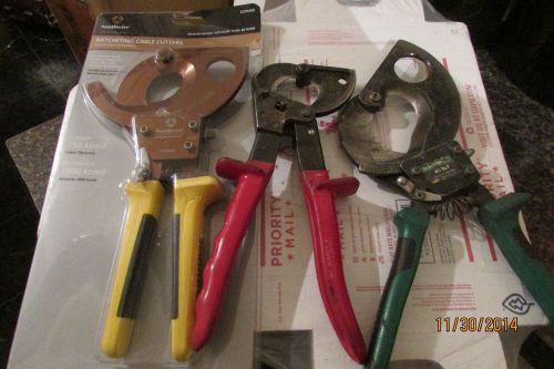 LOT of Greenlee,Southwire,Klein Ratcheting cable cutters