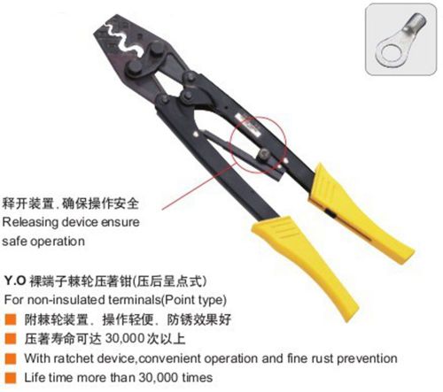 JP Non-Insulated Terminals (Point Type) Plier Crimper 5.5-38mm2 AWG 10-2 x 1