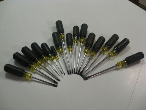 15 new klein tool lot screwdrivers flat phillips square cushion grip for sale