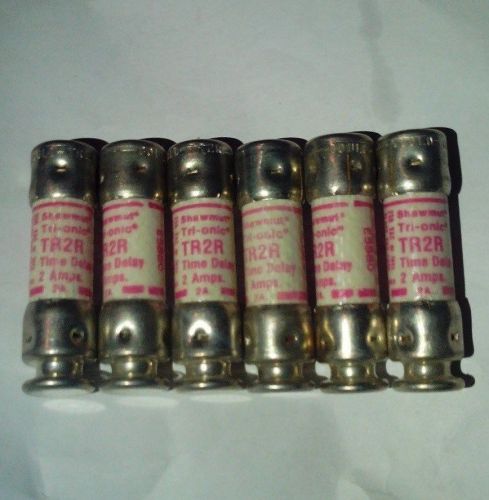 New lot of 6 shawmut tri-onic time delay tr2r fuse 2a 2 a amp  250vac for sale