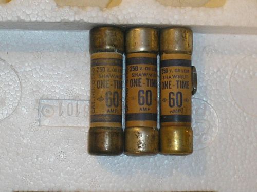 (LOT OF 3) SHAWMUT 60A ONE TIME FUSE