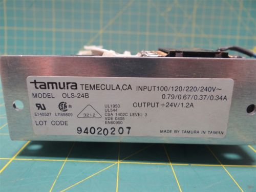 Tamura OLS-24B Power Supply  Input : 100/120/200/240V  Output : +24V/1.2A