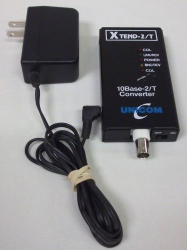 Unicom Ethernet Media Converter Xtend-2/T 10Base-2/T w/ Power Adapter ETP-20038T