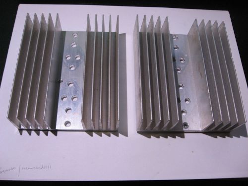 Qty 2 Aluminum Heat-Sink Extrusions 4-3/4 x 4 x 1-3/8 LWH TO-3 Power Amp - USED