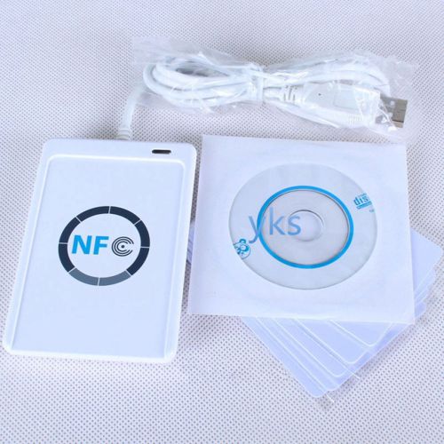Nfc acr122u rfid contactless smart reader &amp; writer/usb + 5x mifare ic card ww for sale