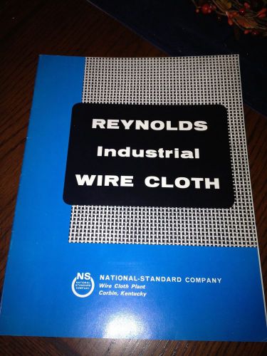 VINTAGE NATIONAL STANDARD COMPANY REYNOLDS WIRE CLOTH BROCHURE 1962 27 PGS