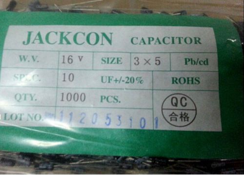 16v 10uf 16v 3x5mm Electrolytic Capacitor    1000PCS