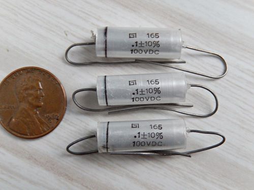 3 general instruments .1uf 100vdc +/-10% polyester film capacitors nos for sale
