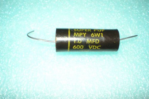CDE &#034;Super Pup&#034; Capacitor 1uF, 600 VDC with Axial Leads Lot of 2