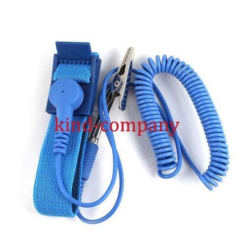 3pcs new  blue anti-static wrist strap wrist band adjustable ground bracelet pu for sale