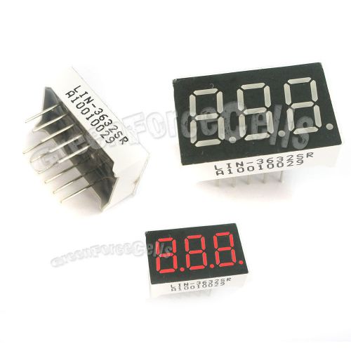 5  0.36&#034; 7 Segment Red LED Display 3 Digit Common Anode