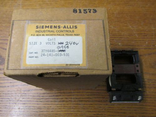 NEW NOS Siemens 3TY6485-OAC8 A/C Operated Coil 220/240V 50/60Hz Size 3