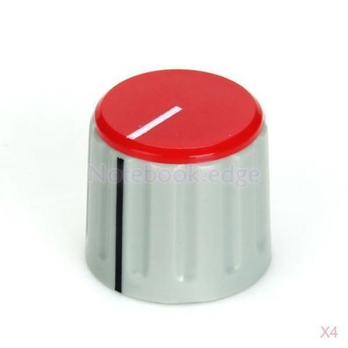 4x 5pcs Plastic Brass Potentiometer Control Knobs Caps Red&amp;Grey #04047