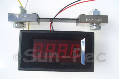 1 pc x 10A Red Digital LED Amp Panel Meter DC with Shunt 3-1/2 5V DC