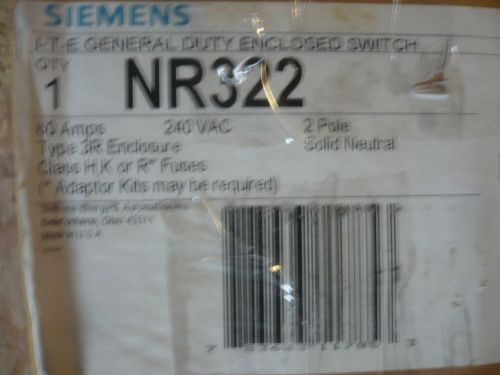 New Siemens NR322 60 amp Enclosed Switch