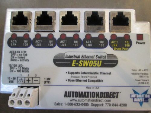 USED* GOOD* AUTOMATION DIRECT E-SW05U INDUS. ETHERNET SWITCH 1.9W 10-30VDC (253)