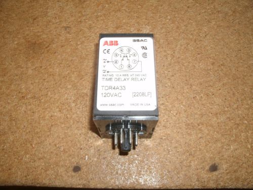 Abb tdr4a33 time delay relay 120vac 2208lf for sale