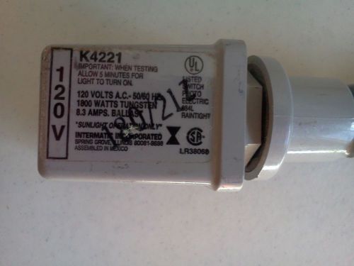 Intermatic: k4221 photo cell 120 volts 1800 watt (tungsten)  8.3 amps ballast for sale
