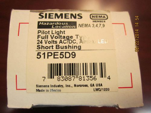 Siemens 51PE5D9 Pilot Light, LED, Amber