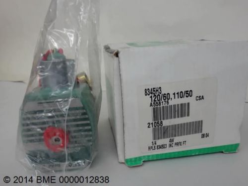 Asco red-hat ii solenoid valve -  8345h3 - 120/60 - 110/50 - 1/4  pipe - 10.1 w for sale