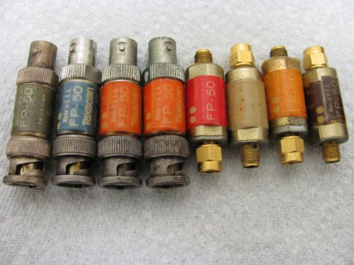 TEXSCAN FP50 BNC &amp; SMA COAXIAL ATTENUATORS (ONE LOT of EIGHT ASSORTED)