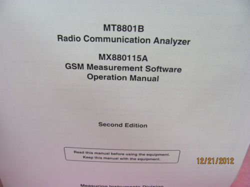 ANRITSU MT8801B Radio Communication Analyzer - Operation Manual - GSM