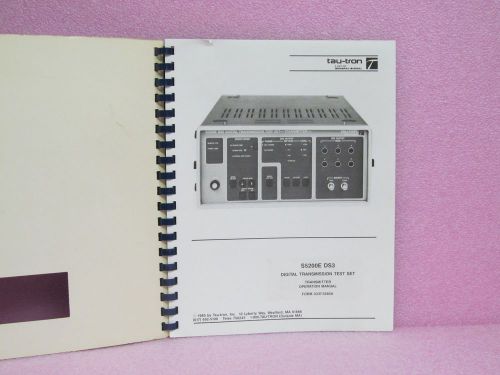 Tau-Tron Manual S5200E DS3 Digital Transmission Test Set Transmitter Oper. Man.
